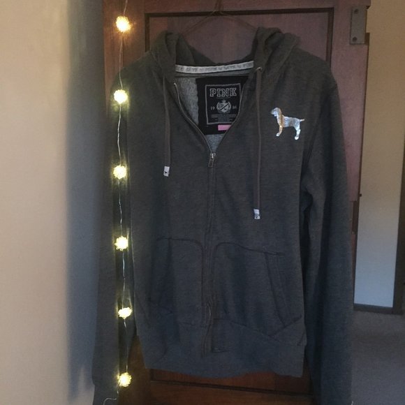 SOLD--PINK Victoria Secret zipper hoodie - Picture 5 of 7